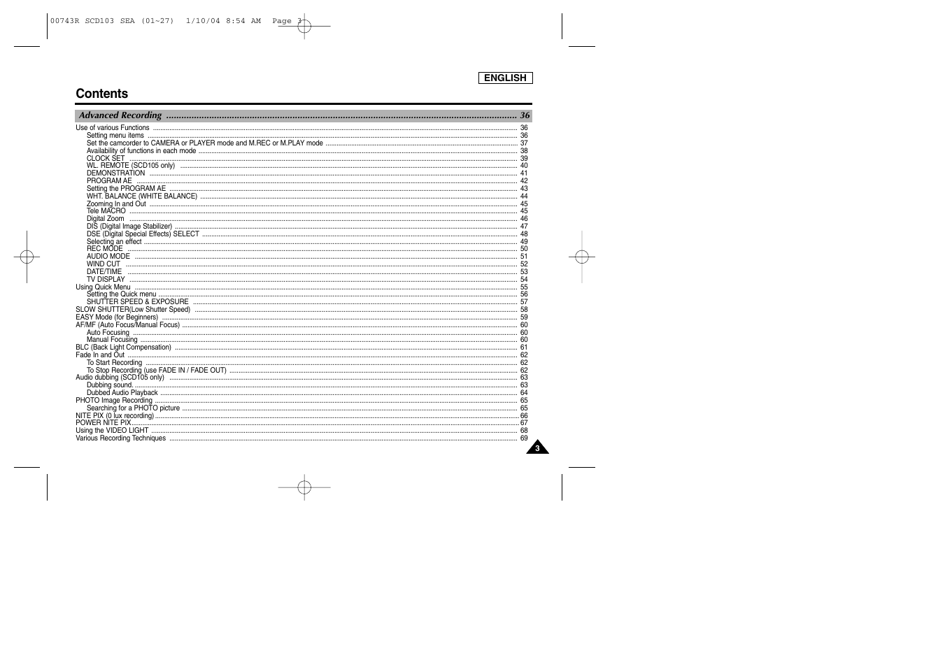 Samsung SC-D103-XAC User Manual | Page 7 / 112