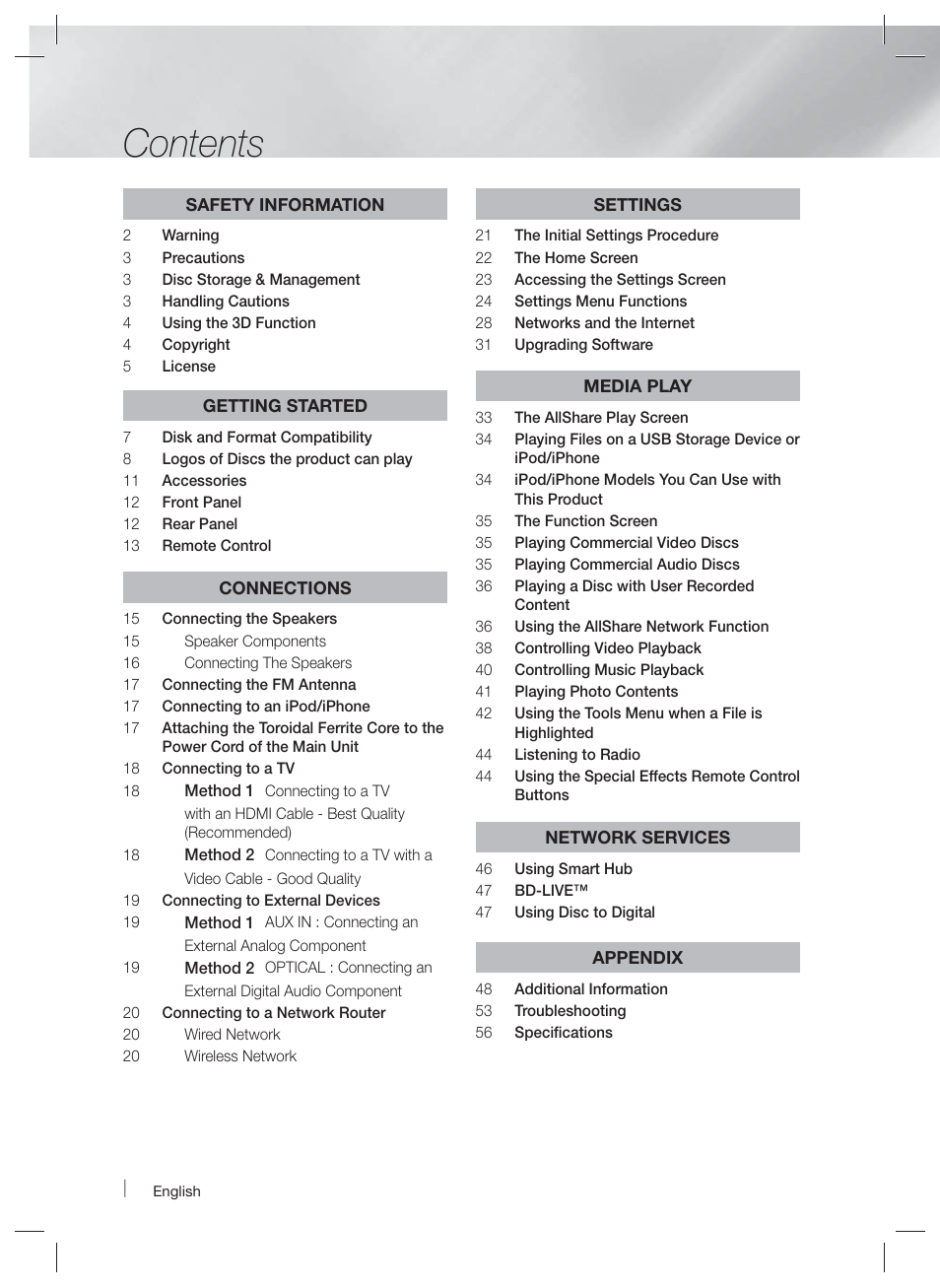 Samsung HT-E4500-ZA User Manual | Page 6 / 59