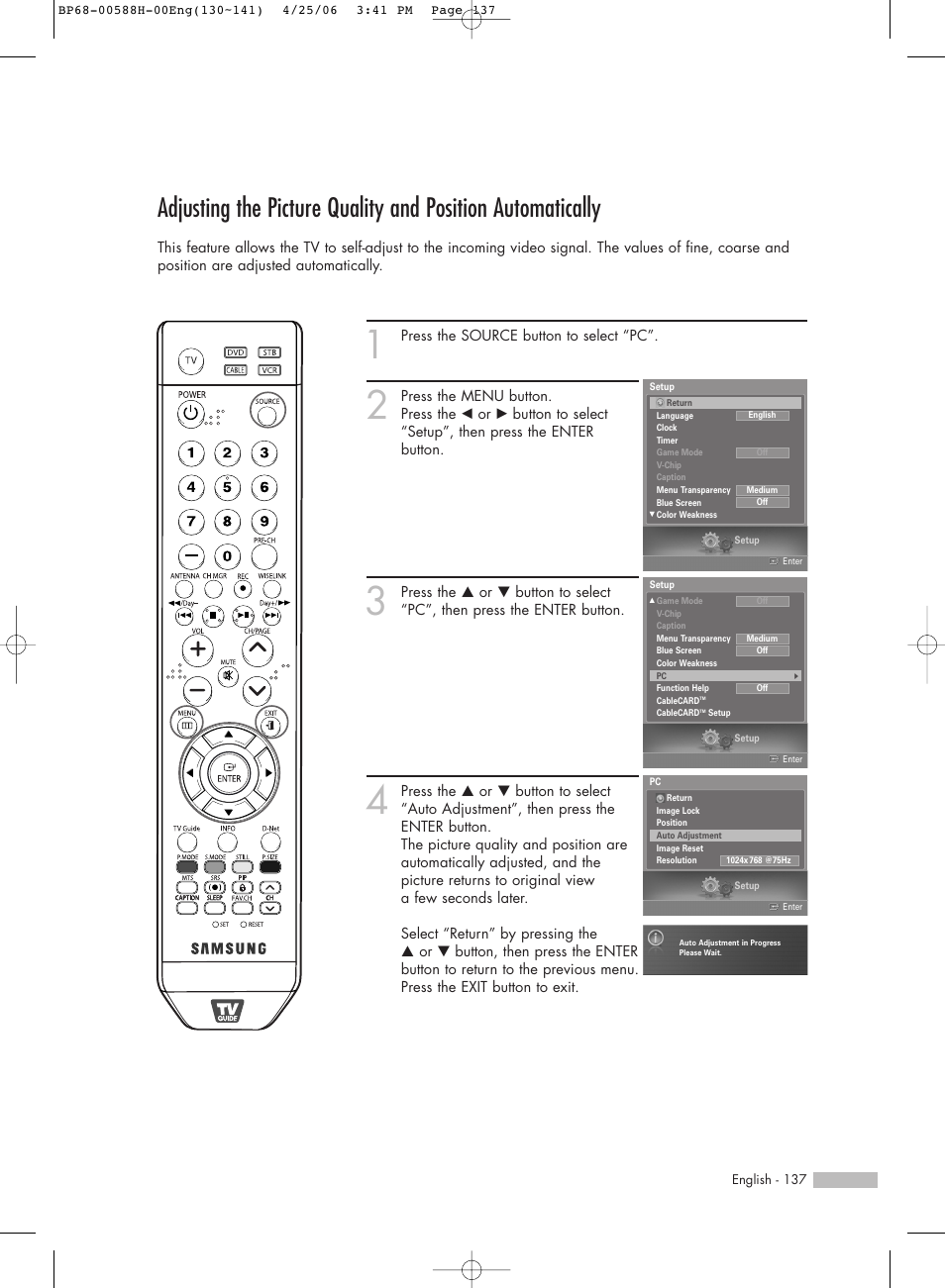 Samsung HLS6188WX-XAA User Manual | Page 137 / 160