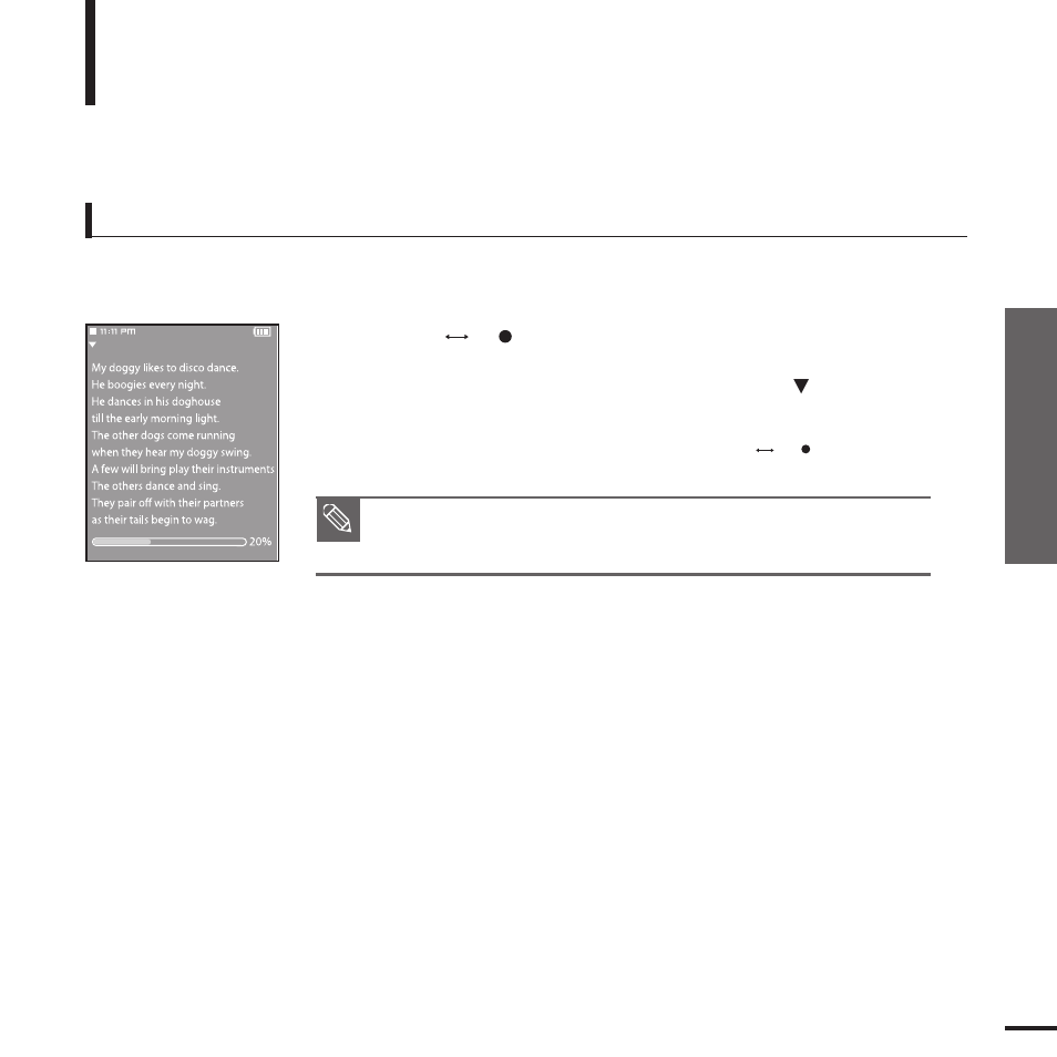 Using text menu, Text v iewing/using t ext menu | Samsung YP-T9JQB-XAA User Manual | Page 43 / 77