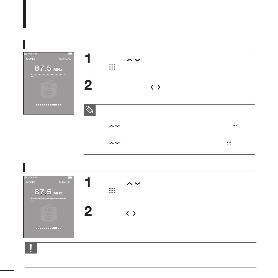 Listening to fm radio, Continued) | Samsung YP-T9JQB-XAA User Manual | Page 48 / 77