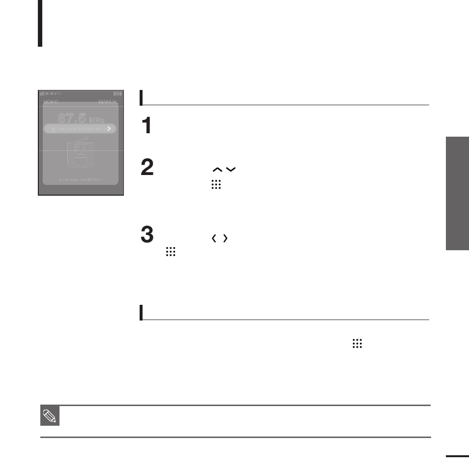 Setting a frequency | Samsung YP-T9JQB-XAA User Manual | Page 49 / 77
