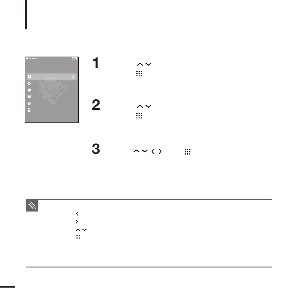 Chapter 4. settings, Setting music | Samsung YP-T9JQB-XAA User Manual | Page 58 / 77