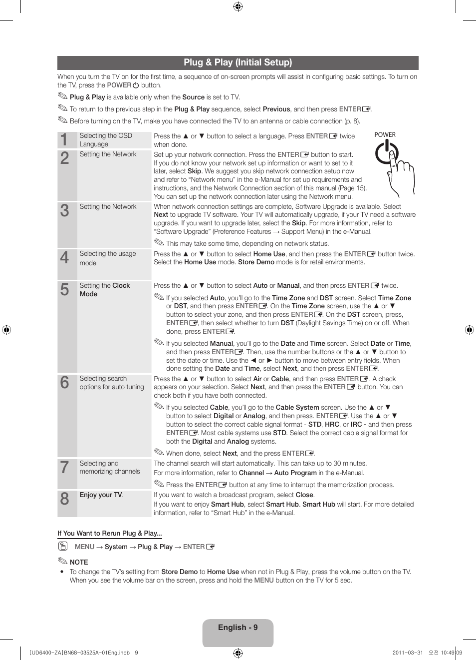 Samsung UN46D6450UFXZA User Manual | Page 9 / 25