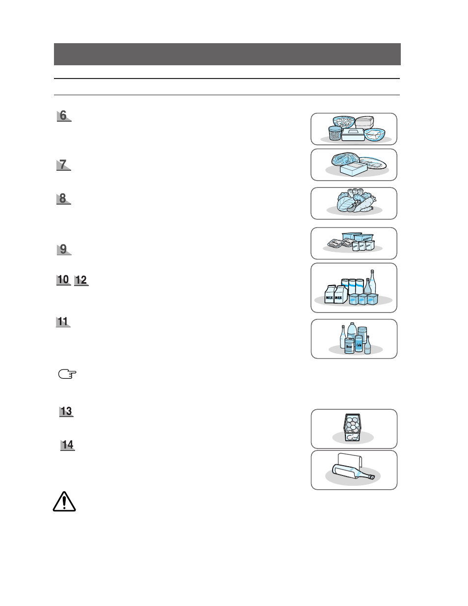 Food storage guide, Chilled food storage in refrigerator | Samsung RS2555SW-XAC User Manual | Page 10 / 32