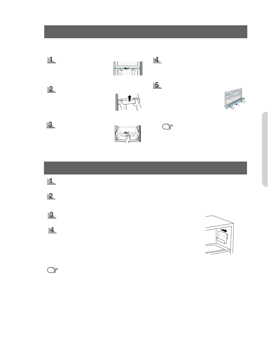 Removing the freezer accessories, Removing the refrigerator accessories | Samsung RS2555SW-XAC User Manual | Page 13 / 32