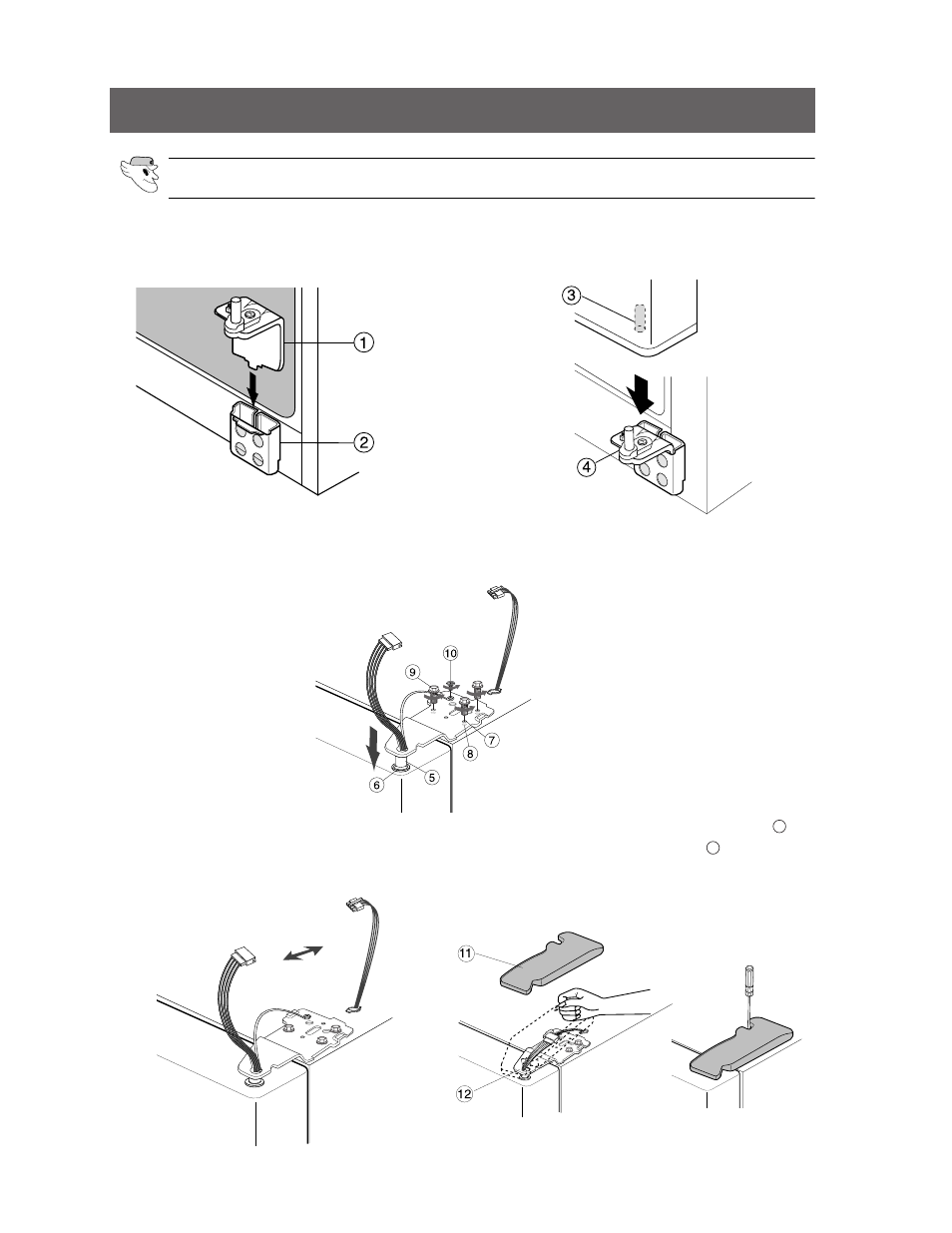 Reattaching the refrigerator doors, Reattaching the refrigerator door | Samsung RS2555SW-XAC User Manual | Page 22 / 32