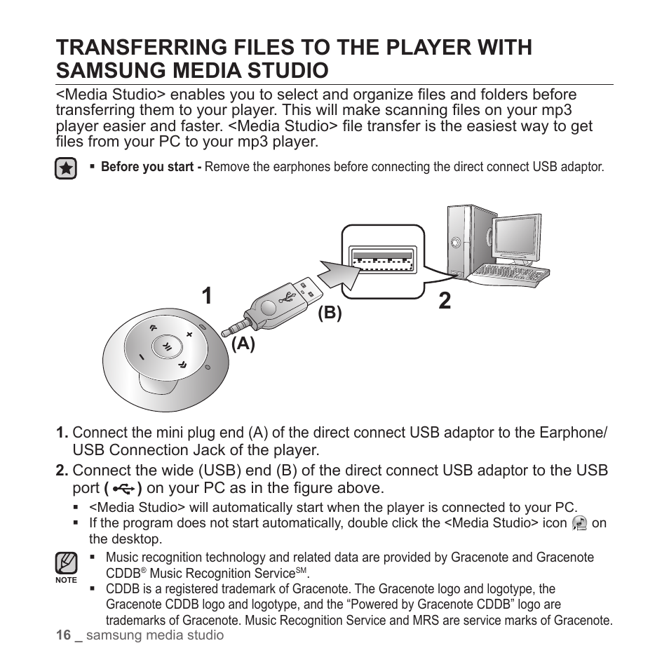 A) (b) | Samsung YP-S2ZB-XAA User Manual | Page 16 / 31