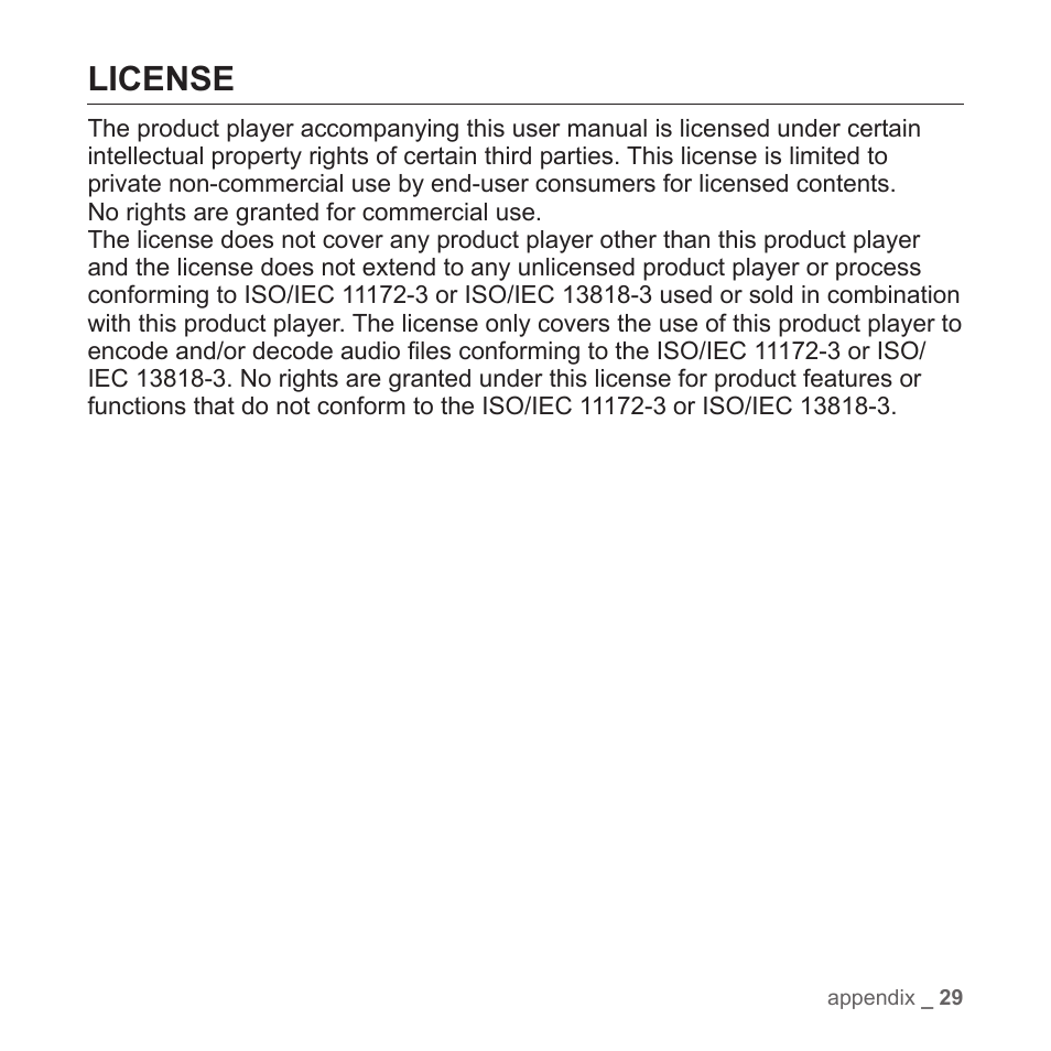 License | Samsung YP-S2ZB-XAA User Manual | Page 29 / 31
