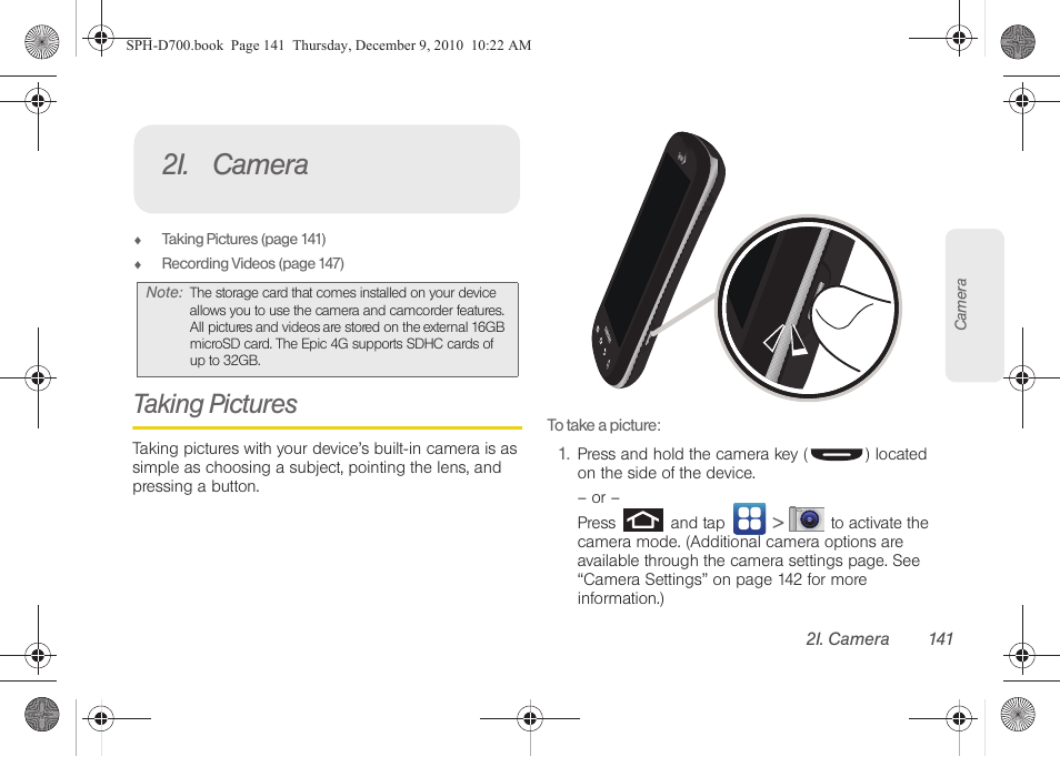 2i. camera, Taking pictures, Camera | Samsung OPH-D700ZKMSPR User Manual | Page 155 / 282