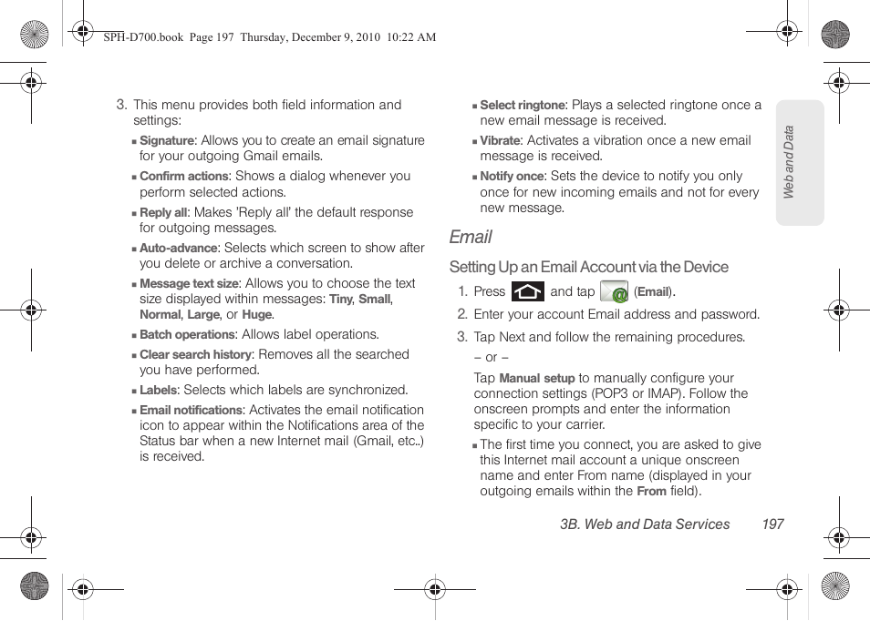 Email | Samsung OPH-D700ZKMSPR User Manual | Page 211 / 282