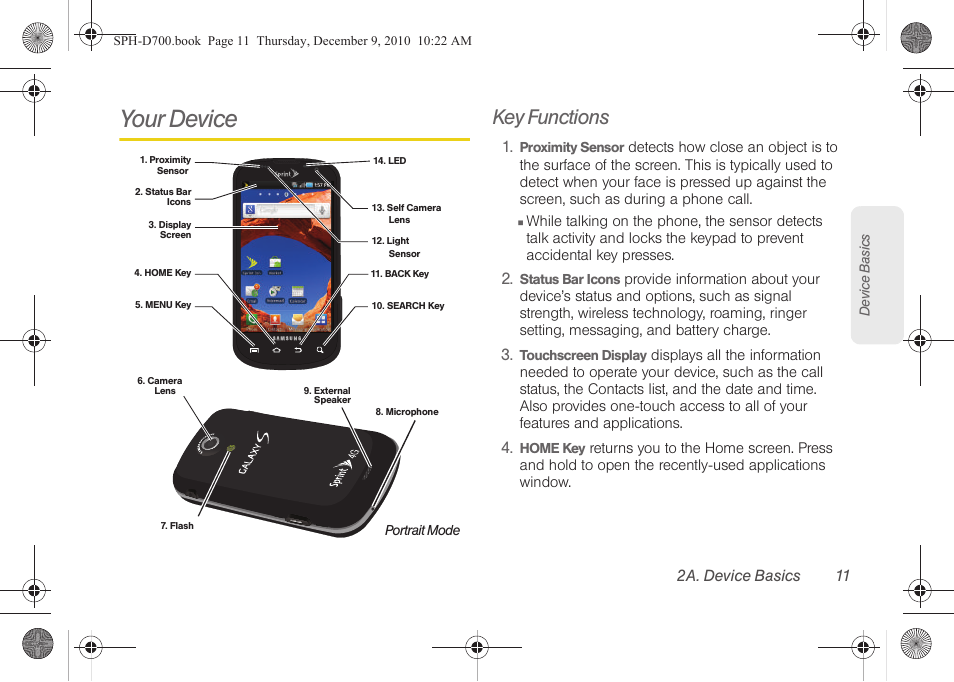 Your device, Key functions | Samsung OPH-D700ZKMSPR User Manual | Page 25 / 282