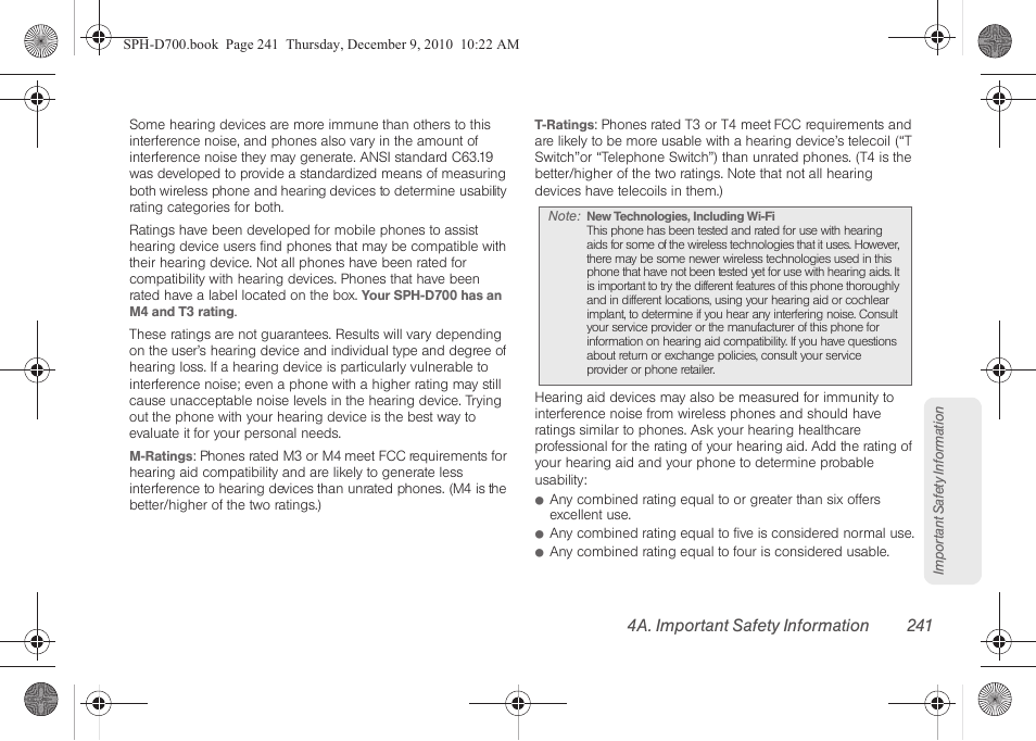 4a. important safety information 241 | Samsung OPH-D700ZKMSPR User Manual | Page 255 / 282
