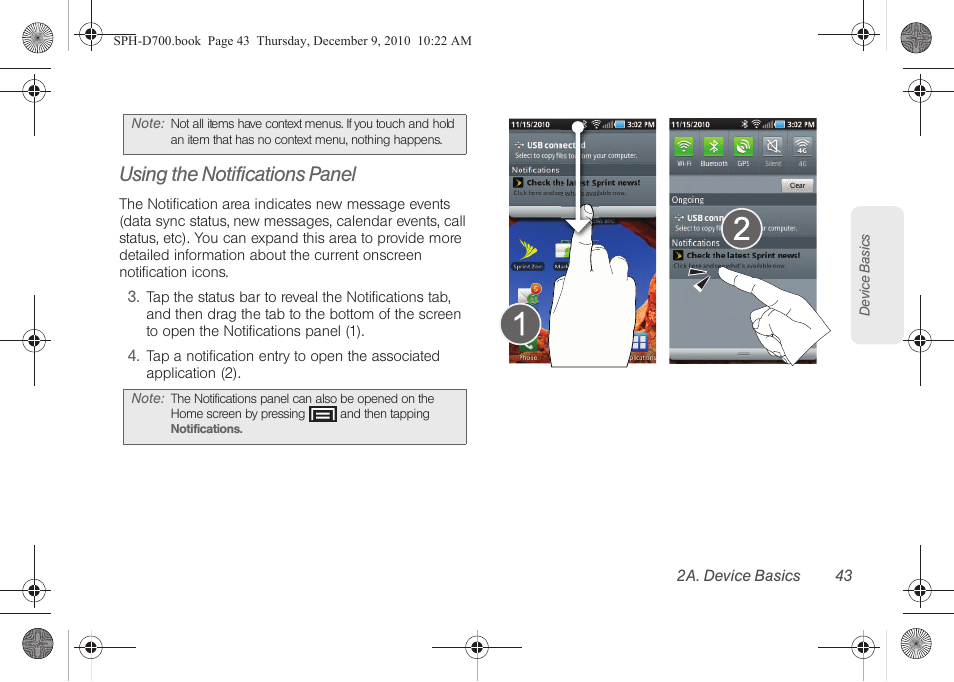 Using the notifications panel, See “using the notifications | Samsung OPH-D700ZKMSPR User Manual | Page 57 / 282