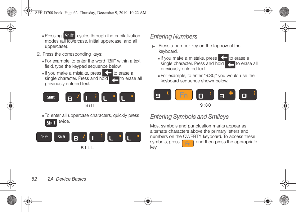 Entering numbers, Entering symbols and smileys | Samsung OPH-D700ZKMSPR User Manual | Page 76 / 282