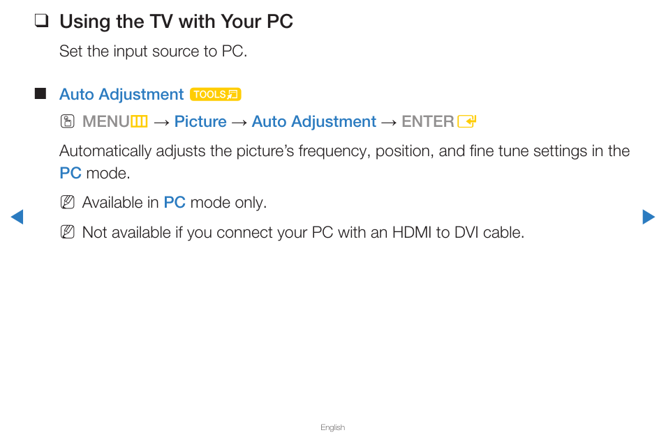 Using the tv with your pc | Samsung PN59D6500DFXZA User Manual | Page 49 / 287