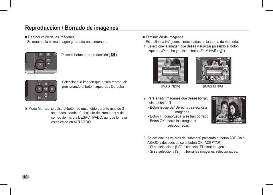 Reproducción / borrado de imágenes | Samsung I80 User Manual | Page 51 / 62