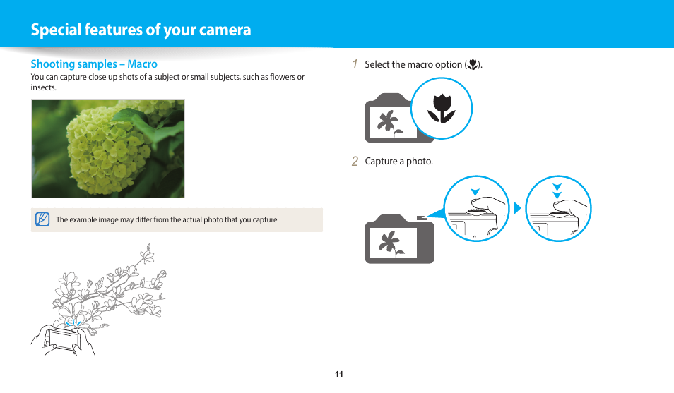 Special features of your camera | Samsung EC-ST150FBPWPY User Manual | Page 12 / 155
