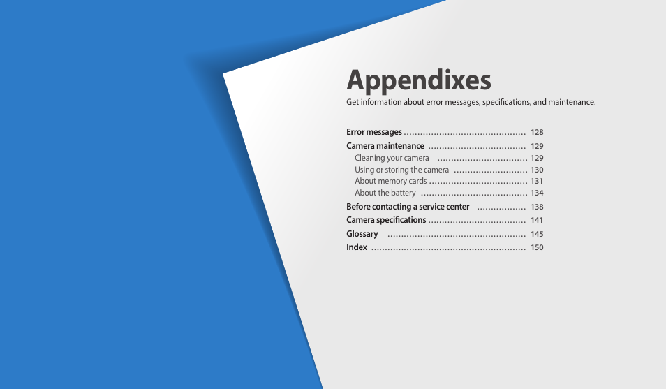 Appendixes, Maintenance | Samsung EC-ST150FBPWPY User Manual | Page 128 / 155