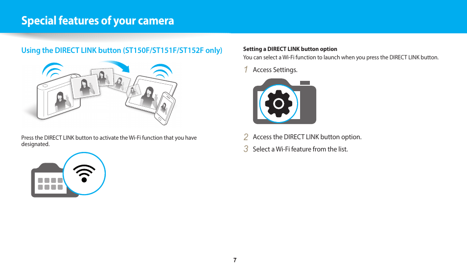 Special features of your camera | Samsung EC-ST150FBPWPY User Manual | Page 8 / 155