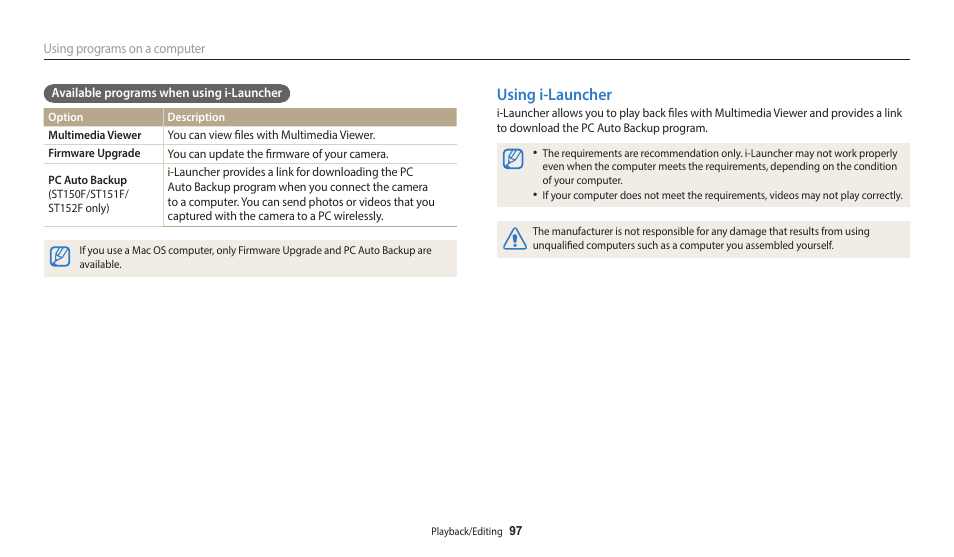 Using i-launcher | Samsung EC-ST150FBPWPY User Manual | Page 98 / 155