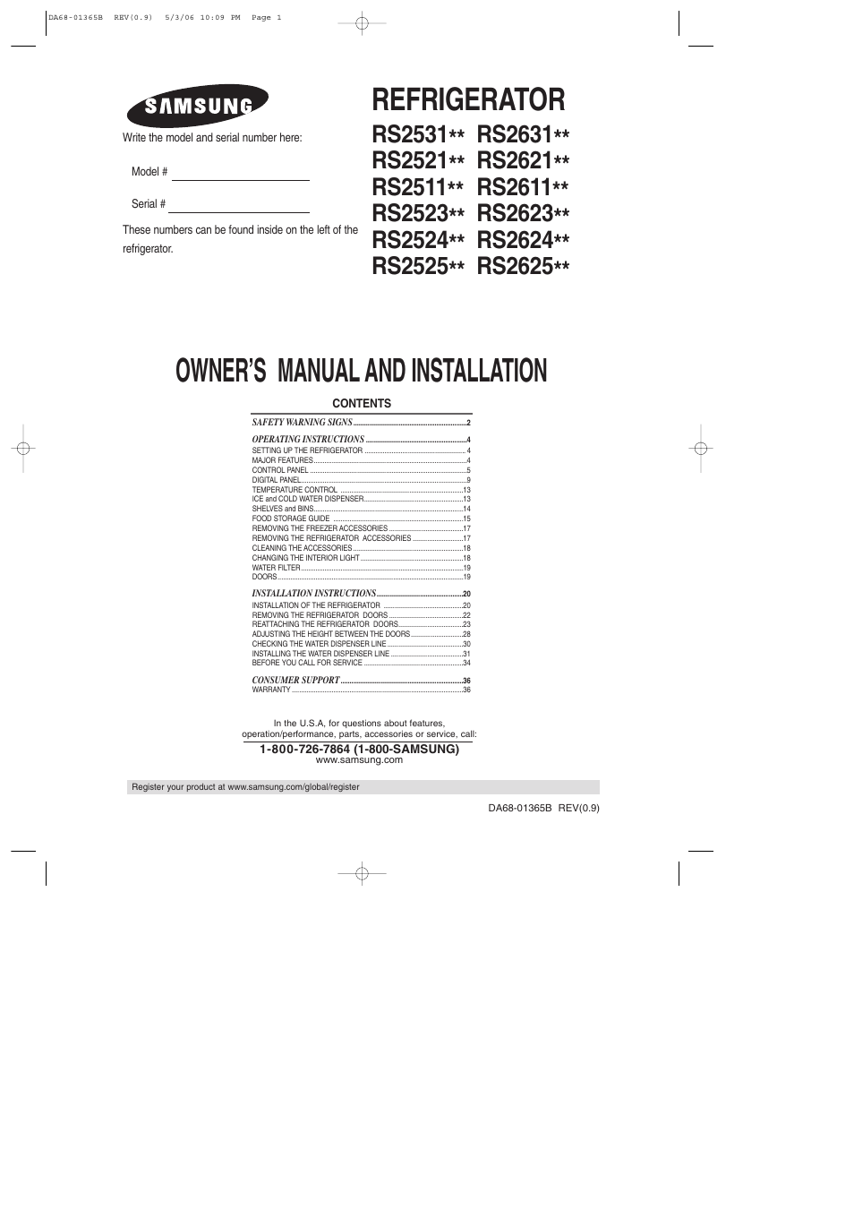 Samsung RS2623SL-XAA User Manual | 40 pages