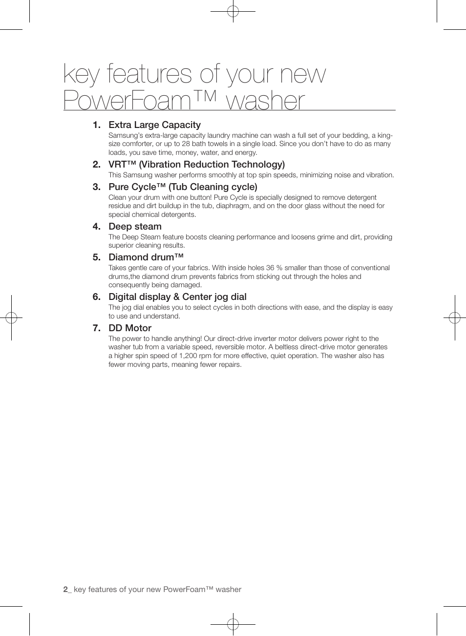 Key features of your new powerfoam™ washer | Samsung WF393BTPARA-A1 User Manual | Page 2 / 132