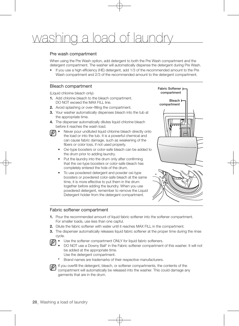 Washing a load of laundry | Samsung WF393BTPARA-A1 User Manual | Page 28 / 132