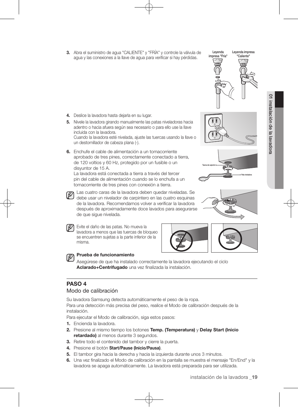 Paso 4 modo de calibración | Samsung WF393BTPARA-A1 User Manual | Page 63 / 132