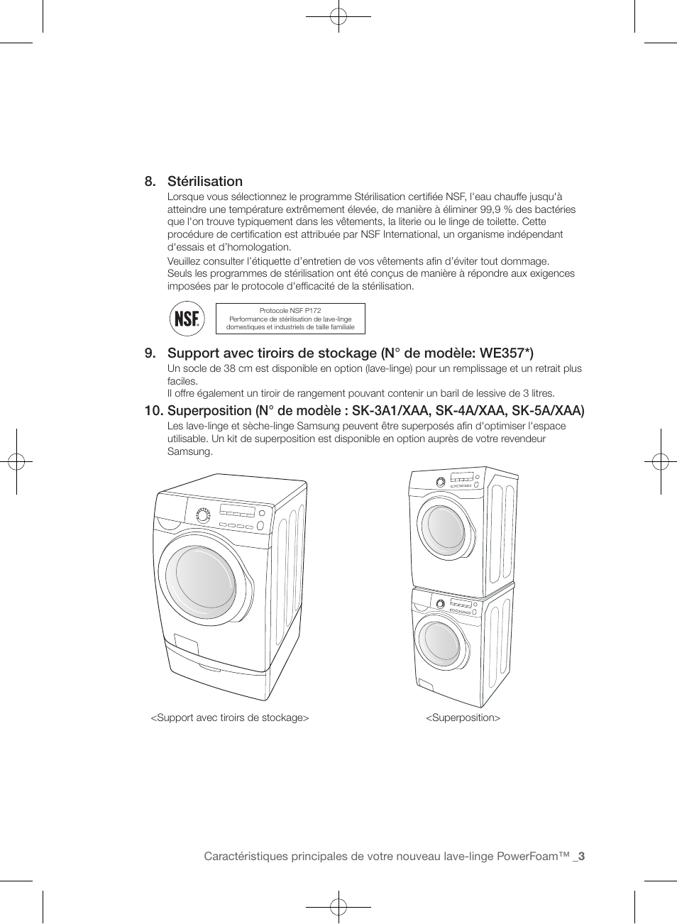 Stérilisation | Samsung WF393BTPARA-A1 User Manual | Page 91 / 132