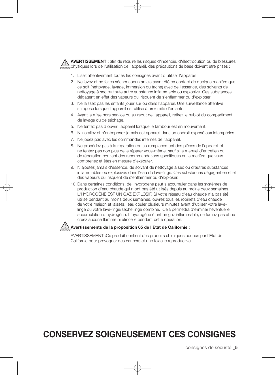 Conservez soigneusement ces consignes | Samsung WF393BTPARA-A1 User Manual | Page 93 / 132