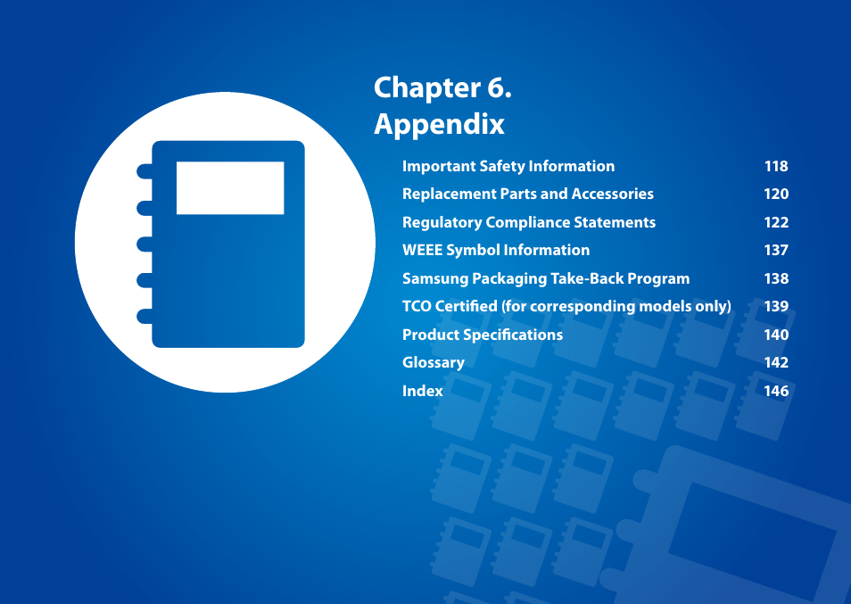 Chapter 6. appendix | Samsung XE700T1C-A04US User Manual | Page 118 / 147