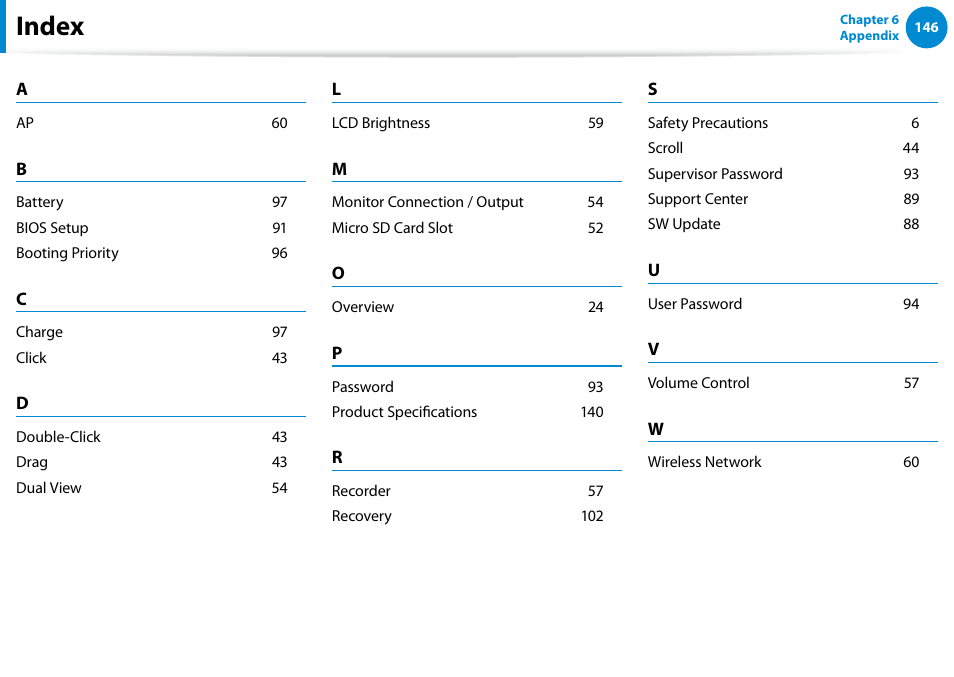Index | Samsung XE700T1C-A04US User Manual | Page 147 / 147
