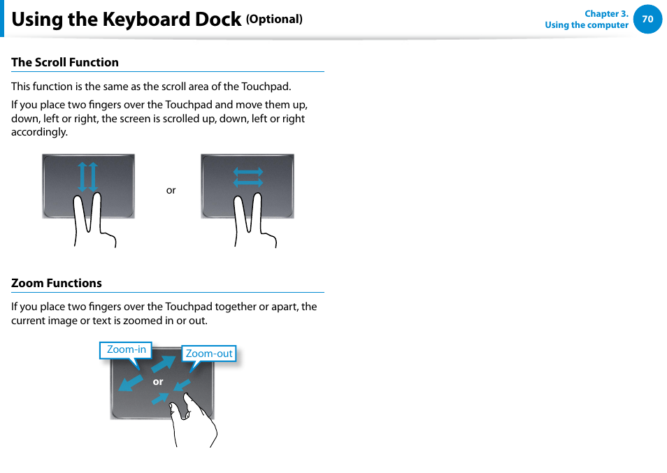 Using the keyboard dock | Samsung XE700T1C-A04US User Manual | Page 71 / 147