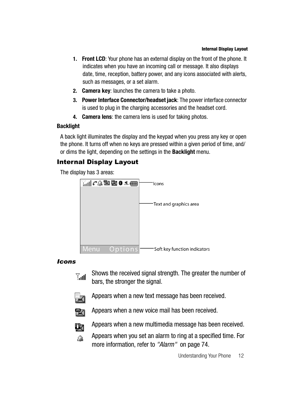 Internal display layout | Samsung SGH-A437DAAATT User Manual | Page 15 / 117