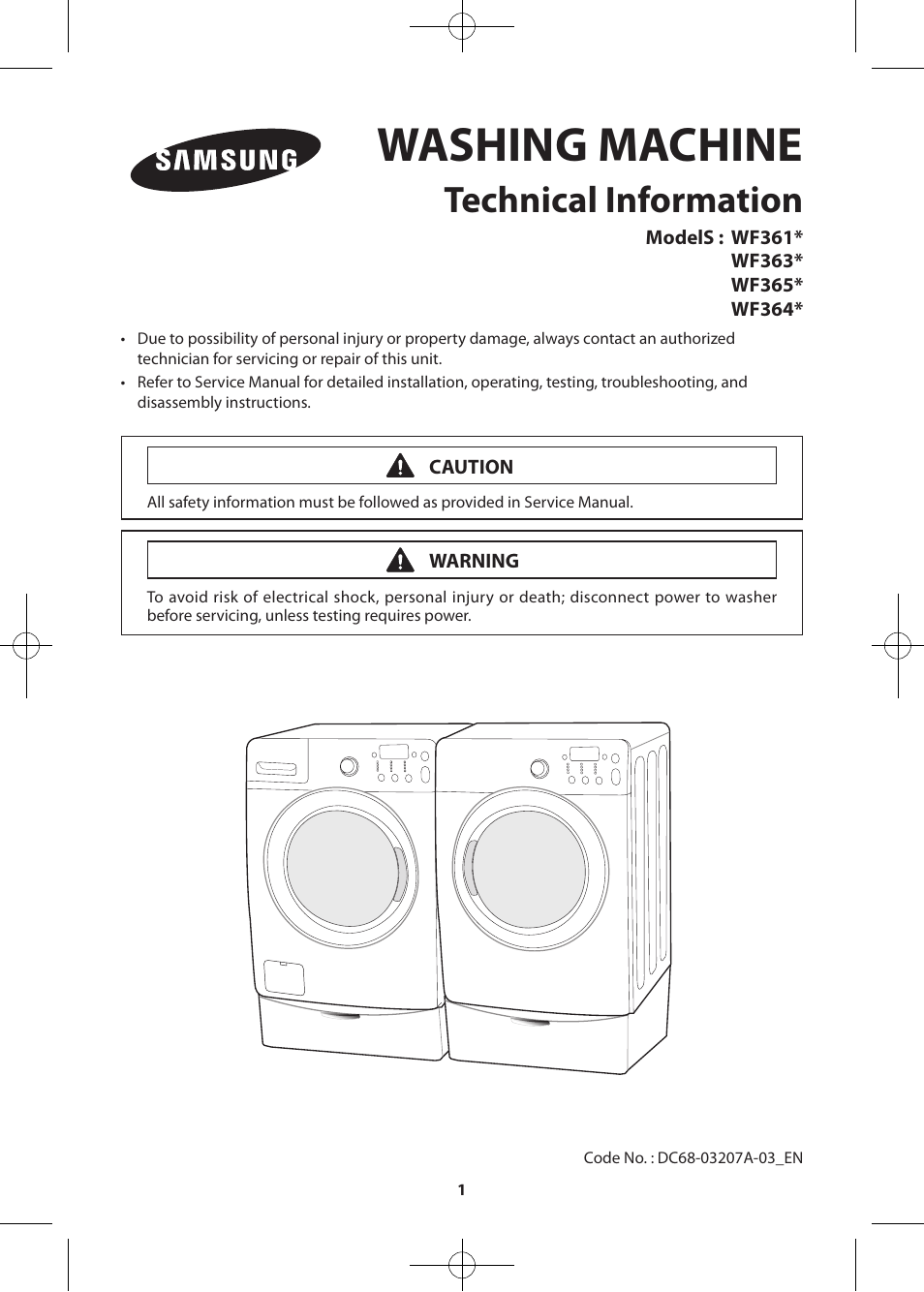 Samsung WF361BVBEWR-A2 User Manual | 72 pages