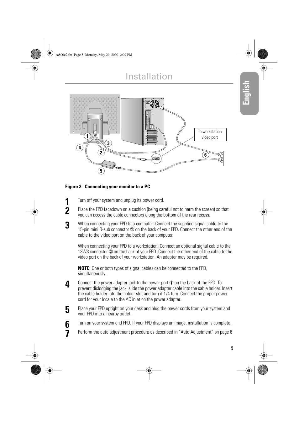 Installation | Samsung LSA800SN-XAA User Manual | Page 7 / 26