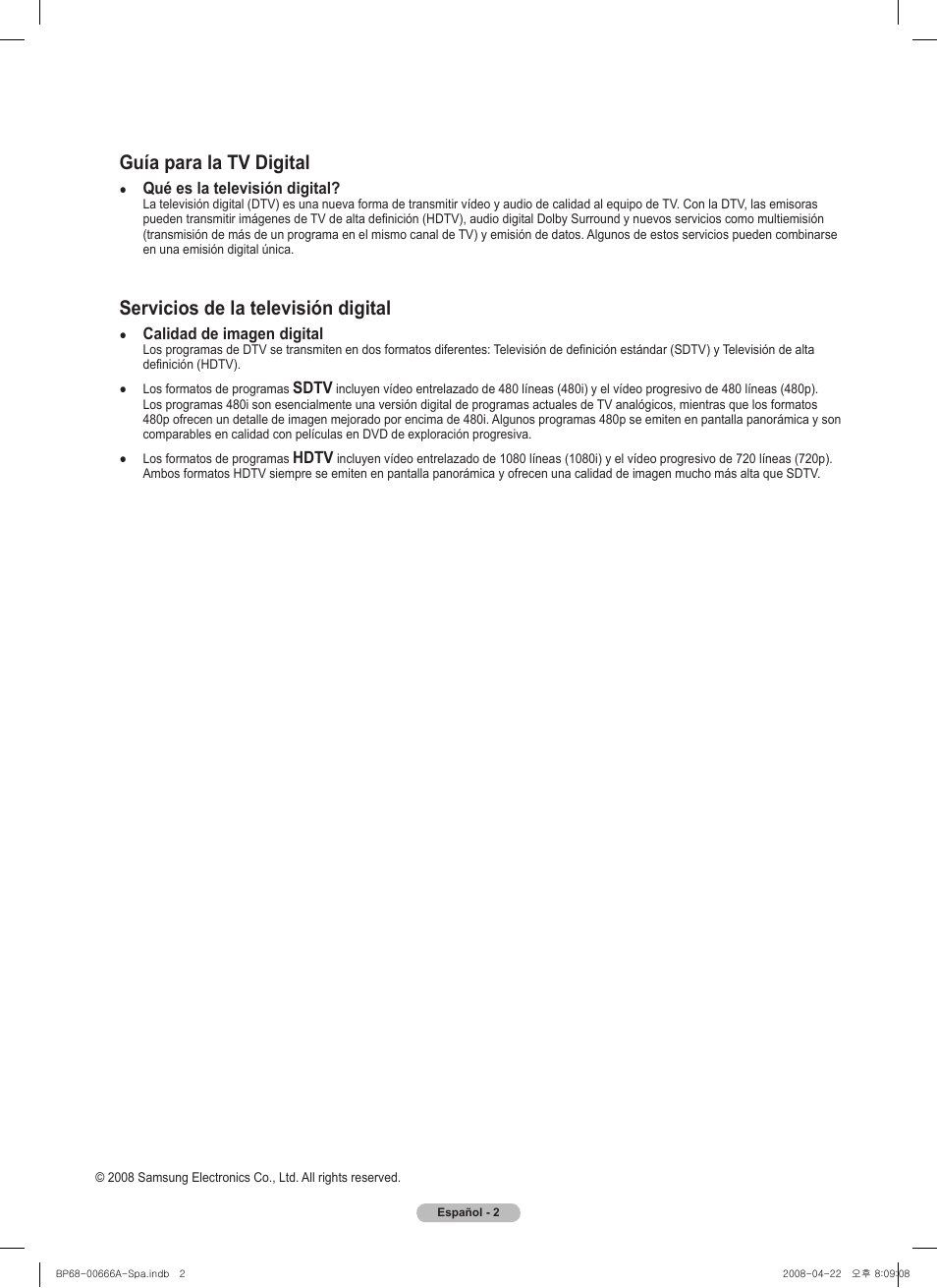 Guía para la tv digital, Servicios de la televisión digital | Samsung HL67A510J1FXZA User Manual | Page 84 / 157