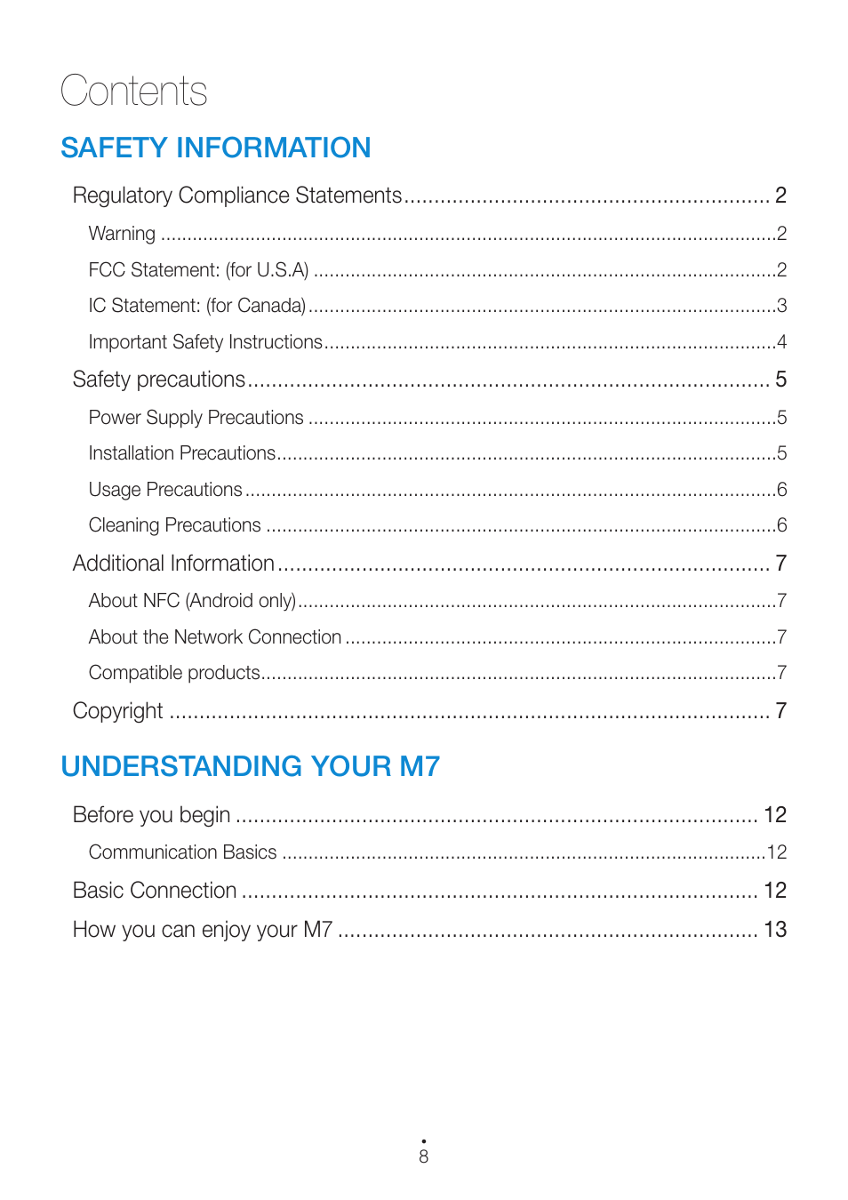 Samsung WAM751-ZA User Manual | Page 8 / 78
