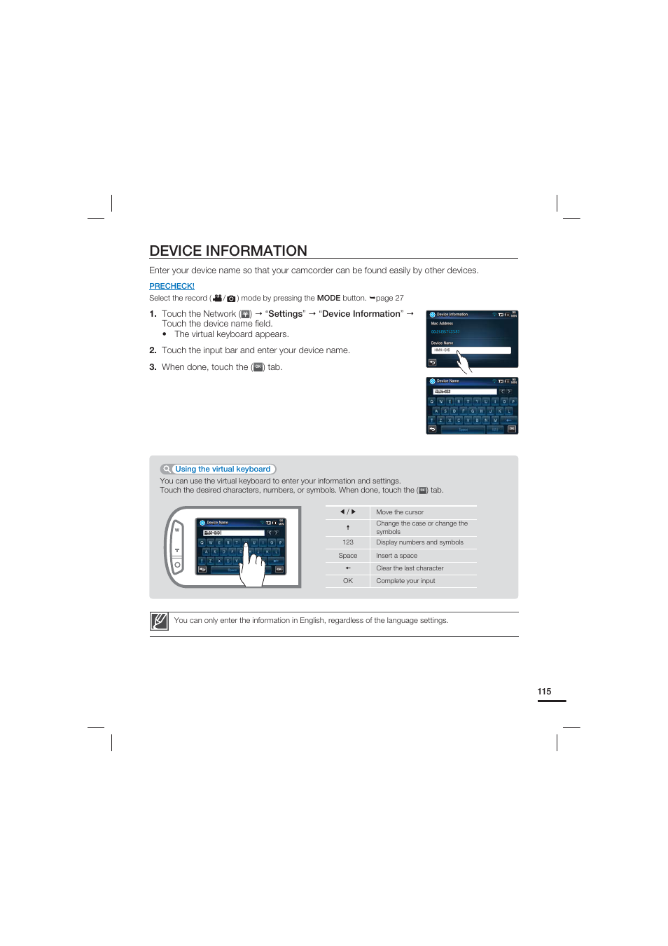 Device information | Samsung HMX-S15BN-XAA User Manual | Page 125 / 166