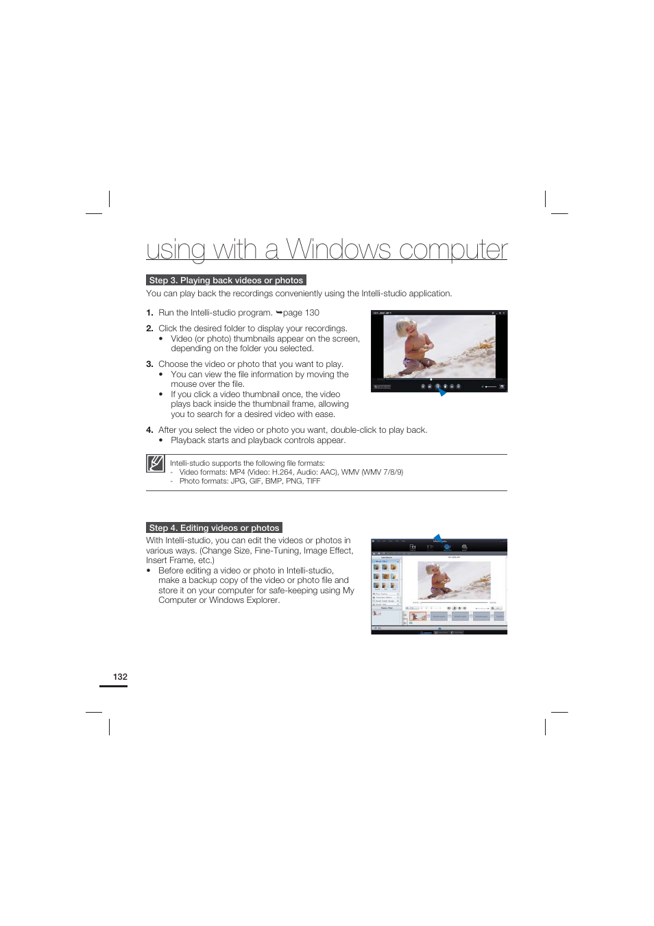 Using with a windows computer | Samsung HMX-S15BN-XAA User Manual | Page 142 / 166