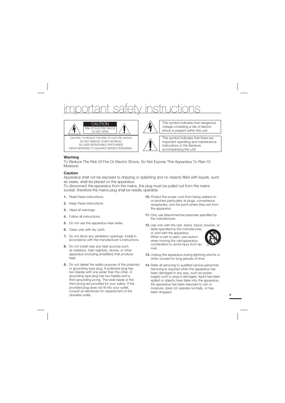 Important safety instructions | Samsung HMX-S15BN-XAA User Manual | Page 5 / 166