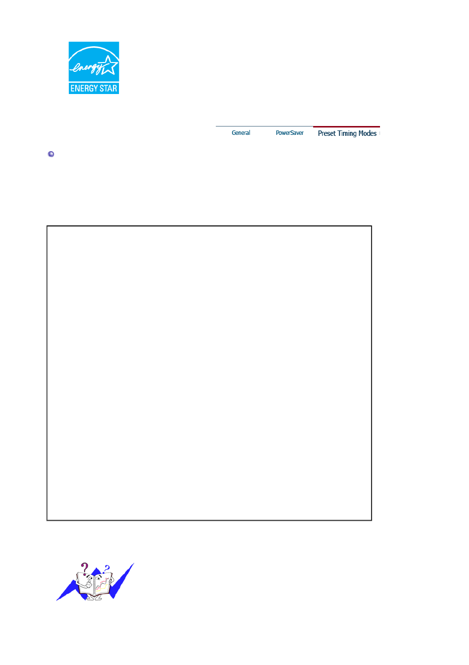 Preset timing modes | Samsung MJ17MSTBV User Manual | Page 87 / 96