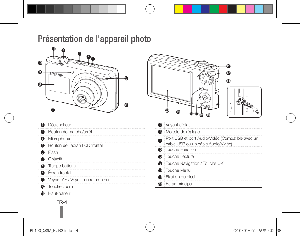 Présentation de l'appareil photo | Samsung EC-PL100ZBPBPY User Manual | Page 24 / 144