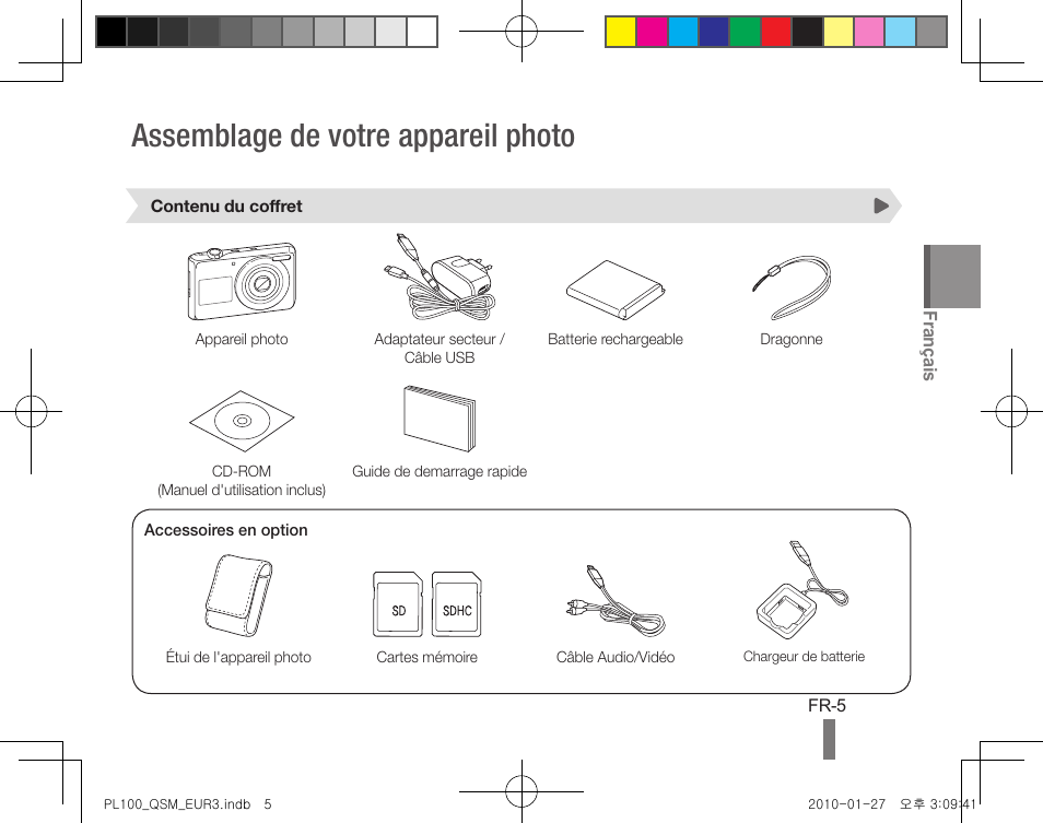 Assemblage de votre appareil photo | Samsung EC-PL100ZBPBPY User Manual | Page 25 / 144