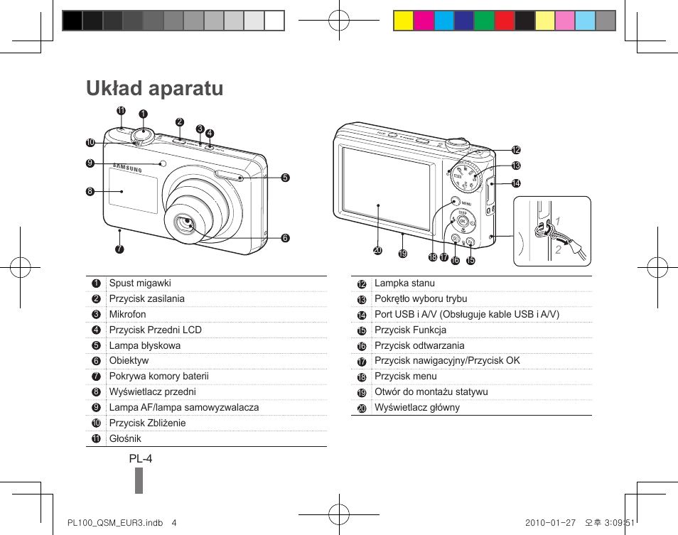 Układ aparatu | Samsung EC-PL100ZBPBPY User Manual | Page 44 / 144
