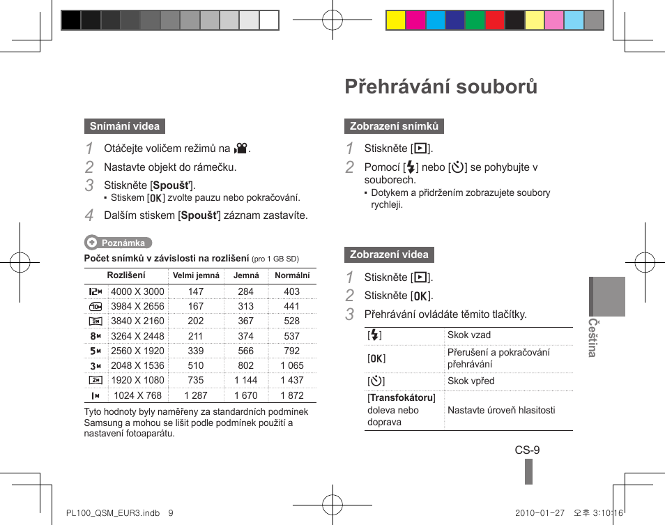 Přehrávání souborů | Samsung EC-PL100ZBPBPY User Manual | Page 59 / 144