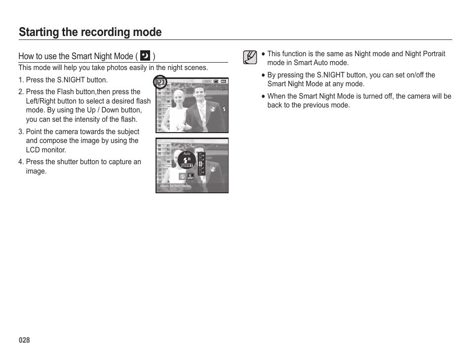 Starting the recording mode | Samsung EC-SL605ZBPBUS User Manual | Page 29 / 99