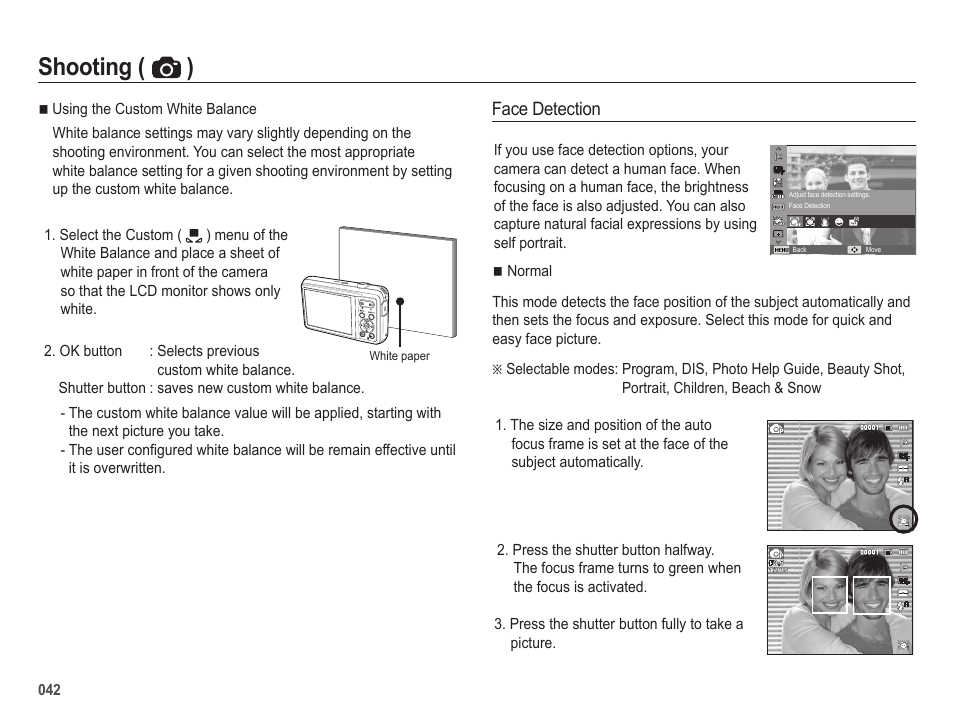 Shooting ( ) | Samsung EC-SL605ZBPBUS User Manual | Page 43 / 99