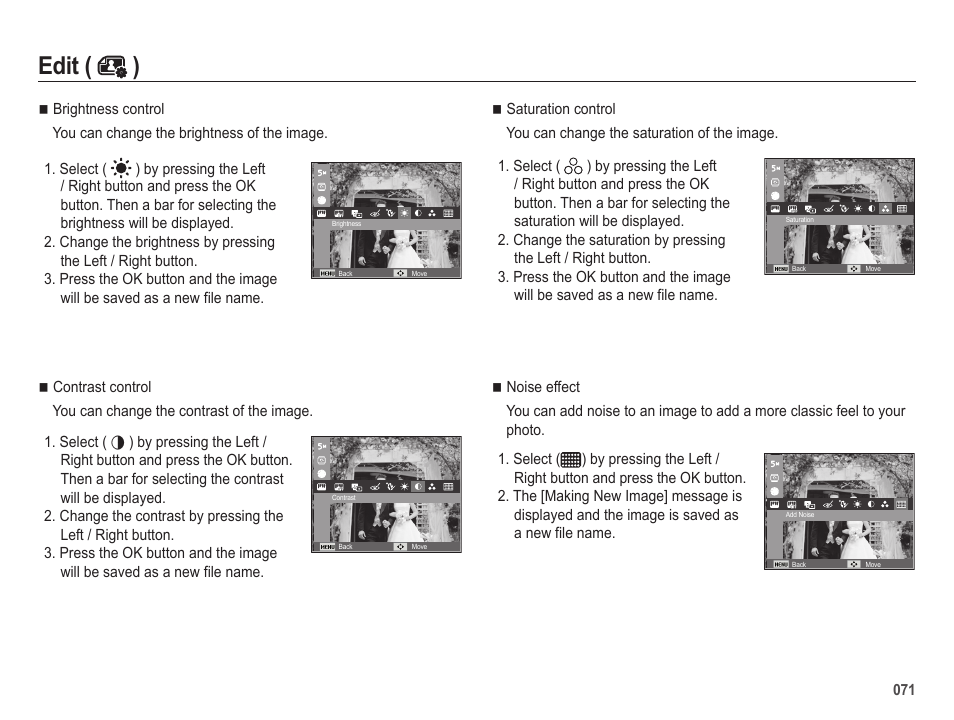 Edit ( ) | Samsung EC-SL605ZBPBUS User Manual | Page 72 / 99